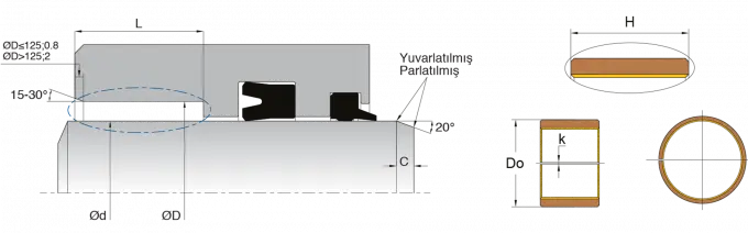 KL65 Hydraulic Guide Ring Bronze Middle Layer POM Composite Bushings 0