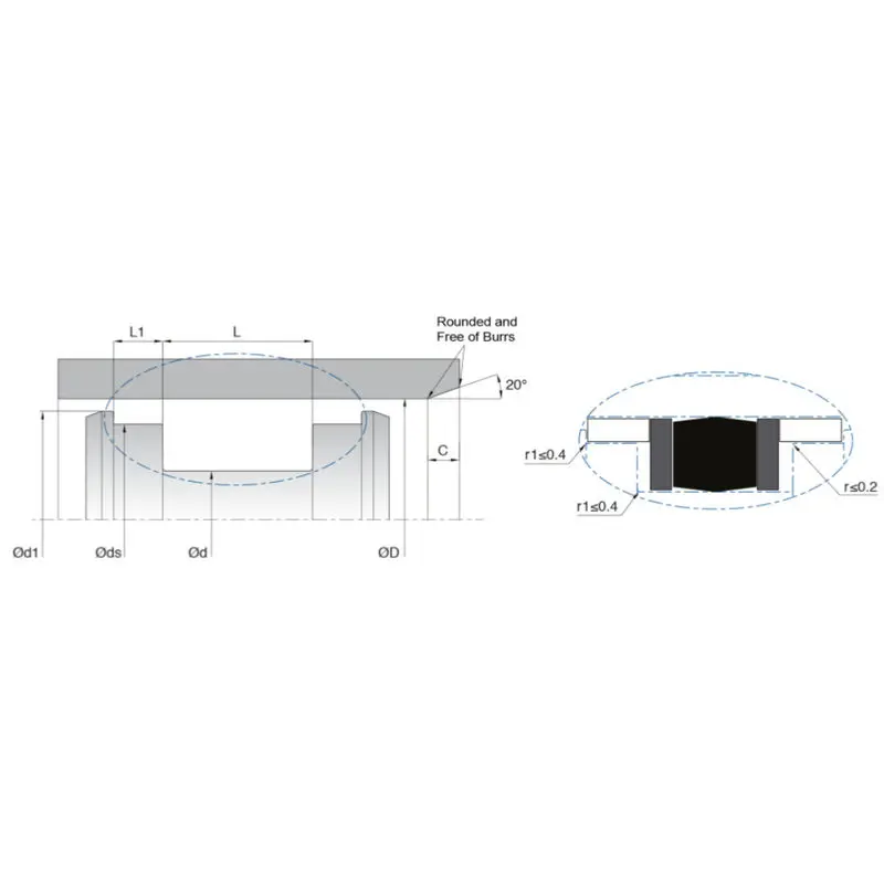                     KL43 Compact Hydraulic Piston Seals 5 Piece For Standard Industrial Cylinders                