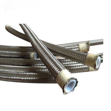                     PTFE Black Silver Stainless Steel Braided Fuel Line Hose Static-Free Racing Car Steel Braided Fuel Hose                