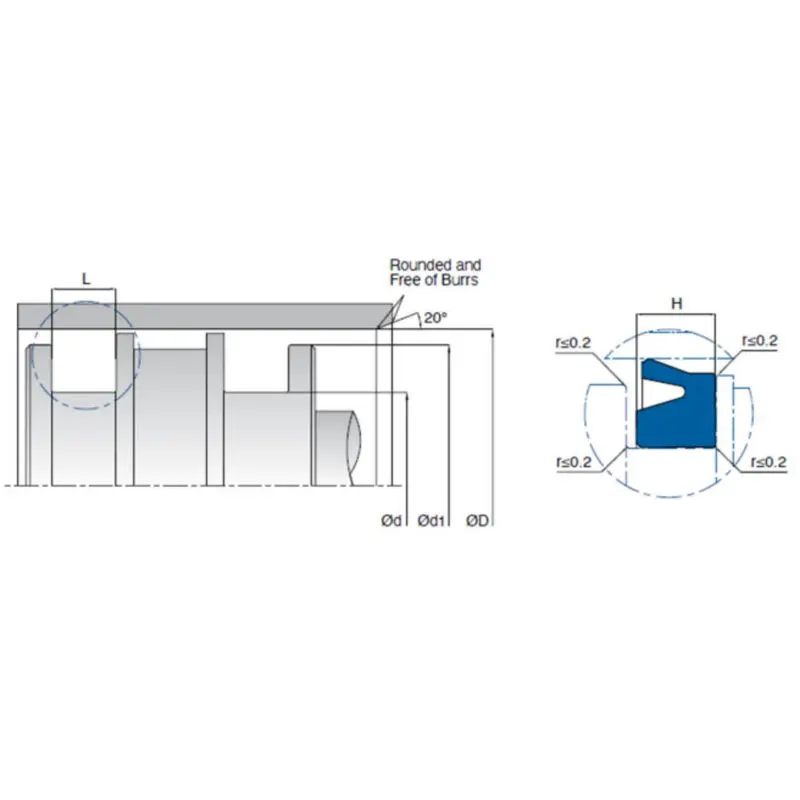                     KL69F Pneumatic Piston Seals Single Acting Uring Type Sealing Element                