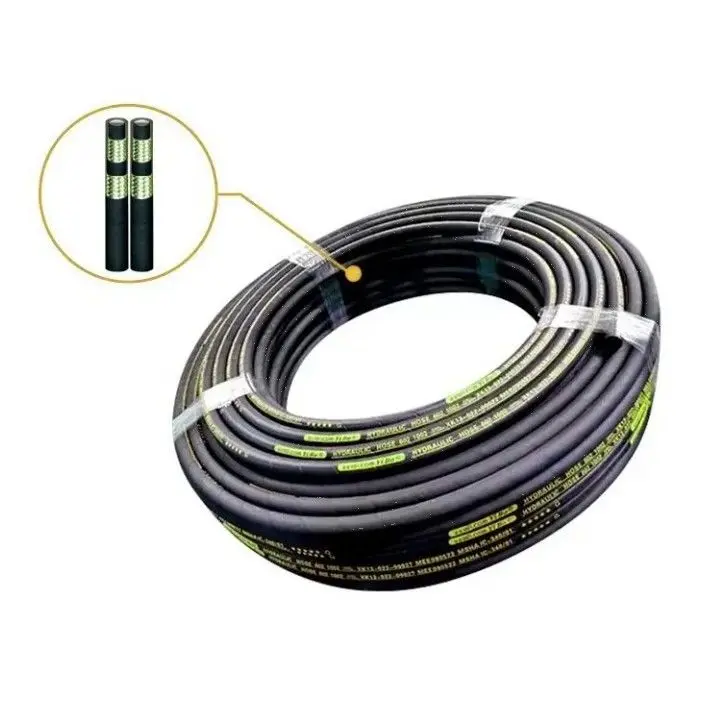                     Crimping Machine Hydraulic Hose En853 1sn with Black Oil Outer Layer and Oil Resistant Inner Layer                