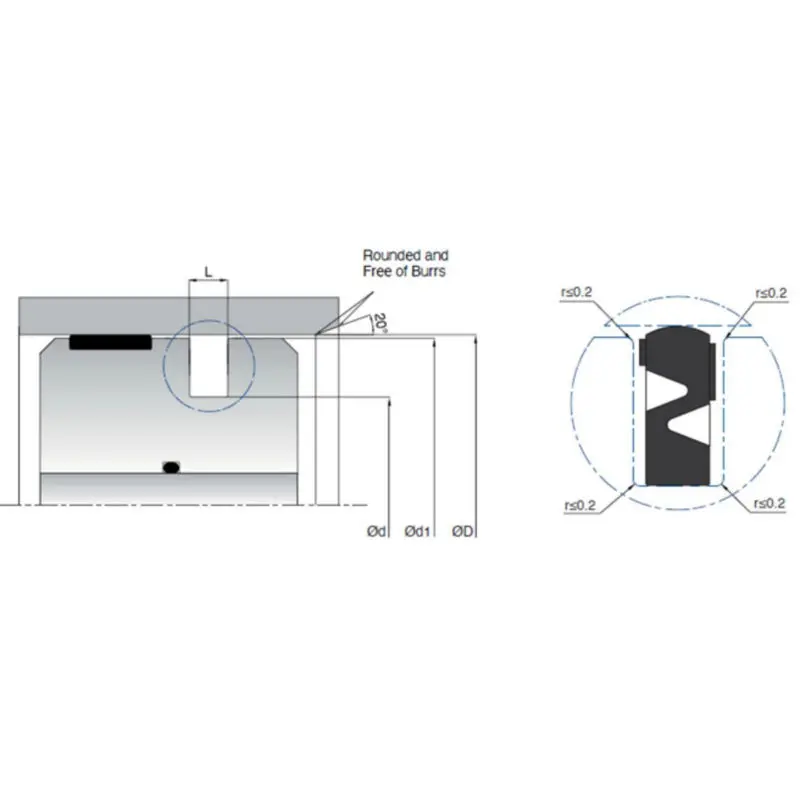                     Double Acting Pneumatic Piston Seals For Small Grooves ISO Approved                