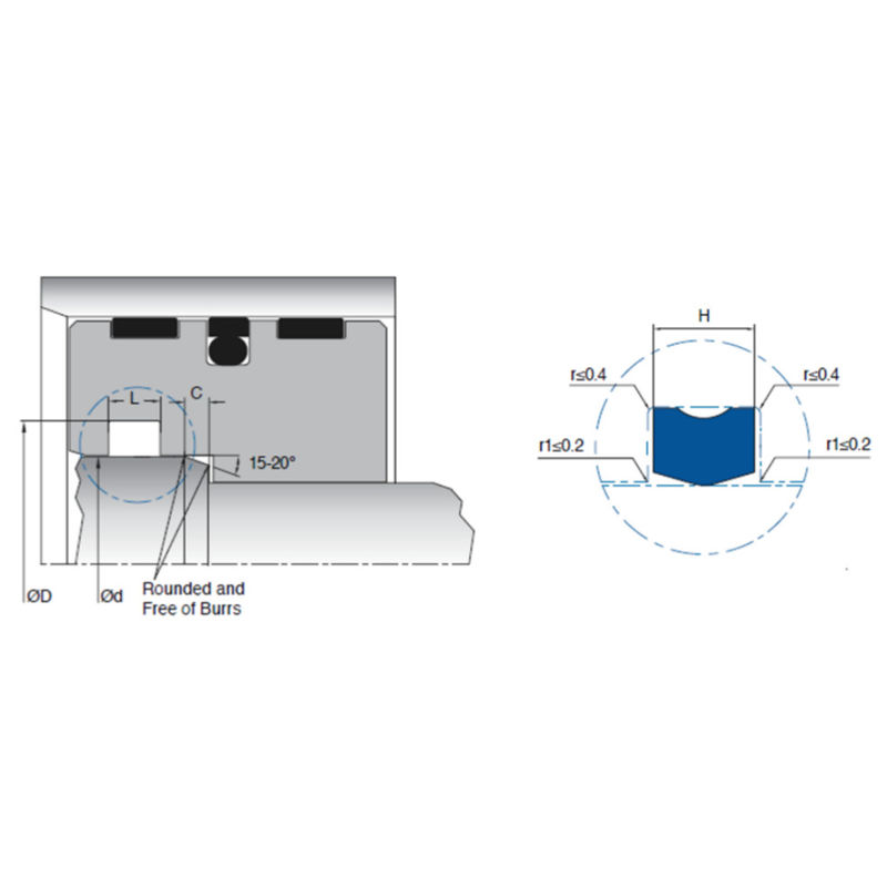                     Double Acting Sealing Elements Interchangeable Oring Backup Rings                