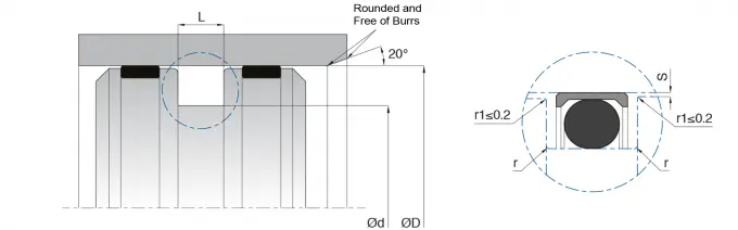 High Speed PTFE Piston Seals Types Double Acting Low Friction 0