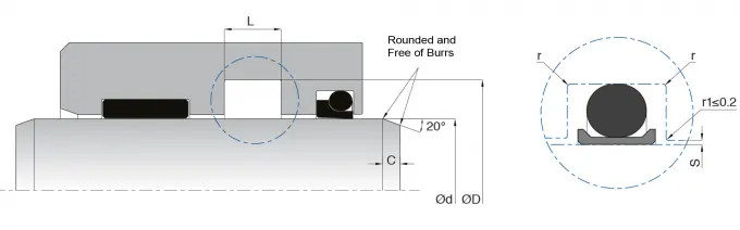 KL86 High speed PTFE Rod Seals Pneumatic High Abrasion Resistance 0