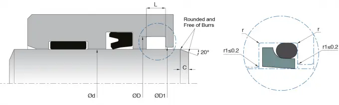 Low Friction PTFE Wiper Seal No Stick Slip Simple Groove Design 0