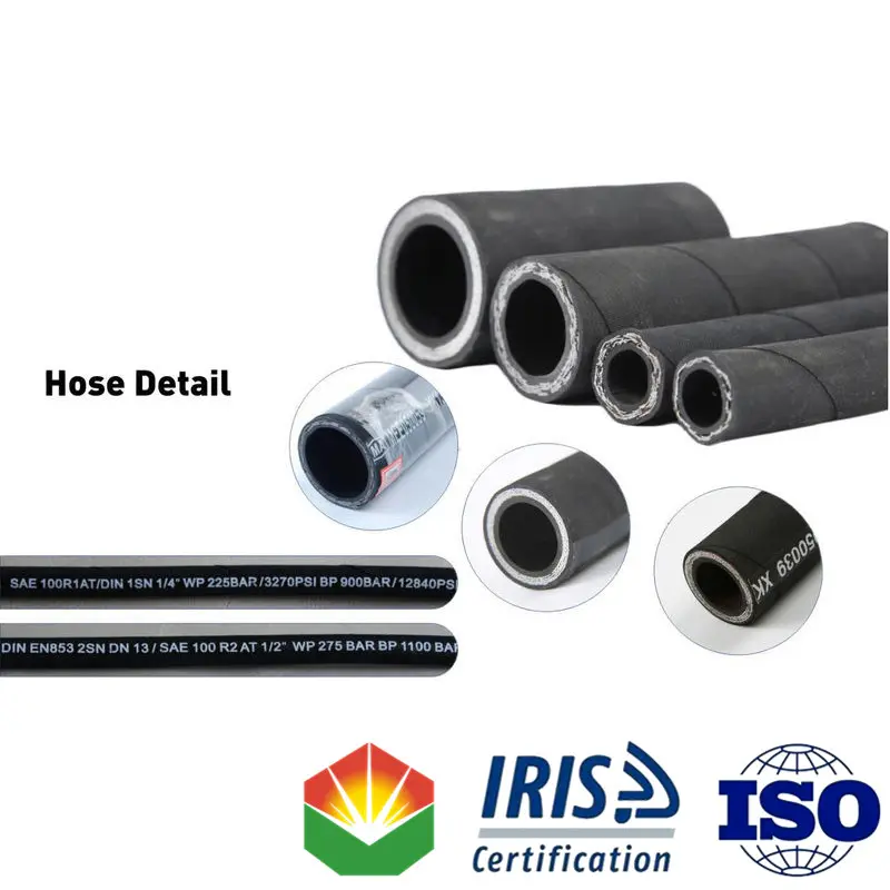 SAE 100 R12 Spiral Hydraulic Rubber Hose High Pressure For Petroleum Based Hydraulic Oils