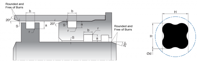 Double Acting Piston Rod Seals Low friction Elastomer X Ring NBR 0