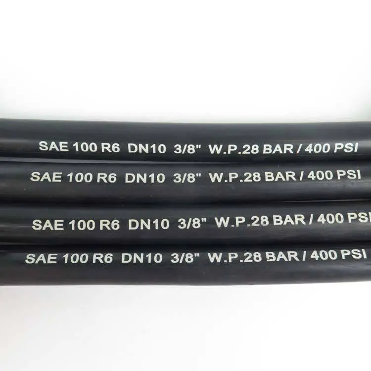                     EN853 SAE 100 R6 Wire Braid Hydraulic Hose Oil Air Water Textile Rubber Hose                