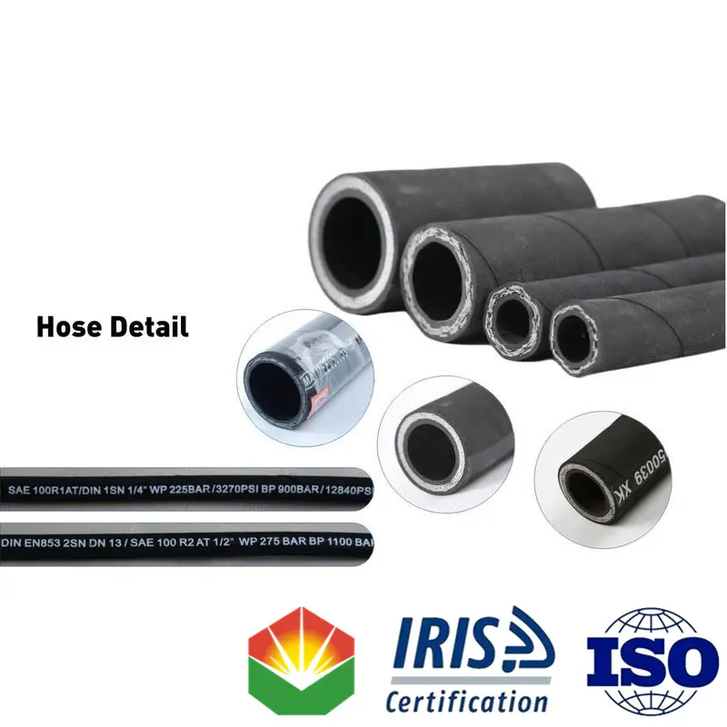 SAE 100R5 High Pressure NBR Wire Braid Hydraulic Hose ISO9001 IRIS Certified